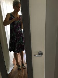 Taking a selfie to send to my friend before an event.