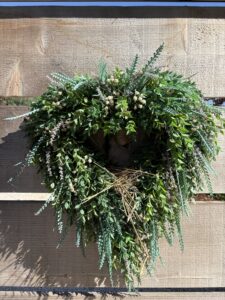 A heart shaped wreath